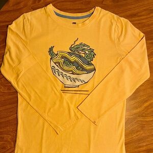 Tea Collection Size 14 Boy Apricot Dragon Long Sleeve Shirt